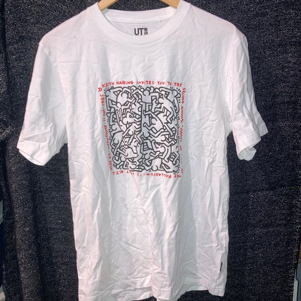 💊⚡️ KEITH HARING X UNIQLO SPRZ NY Party of Life White USNWOW SIZE LARGE 🕺🏼🍄
